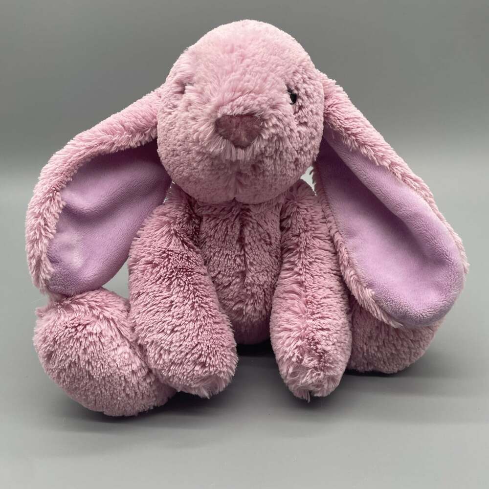 Purely Luxe Pink Bunny Rabbit Plush Stuffed Animal Long Ears Soft Lovey Aurora